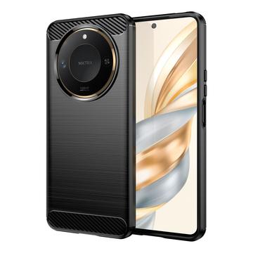 Honor X60 Børstet TPU Cover - Karbonfiber - Sort