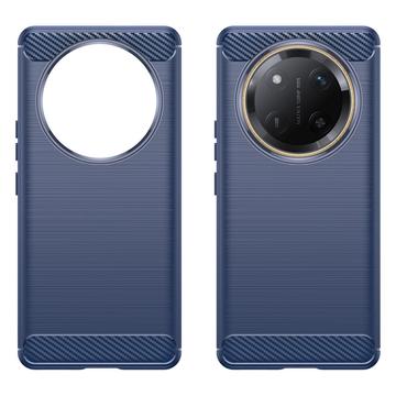 Honor X60 Pro Børstet TPU Cover - Karbonfiber - Blå