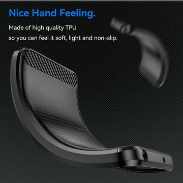 Honor X6b Børstet TPU Cover - Karbonfiber - Sort