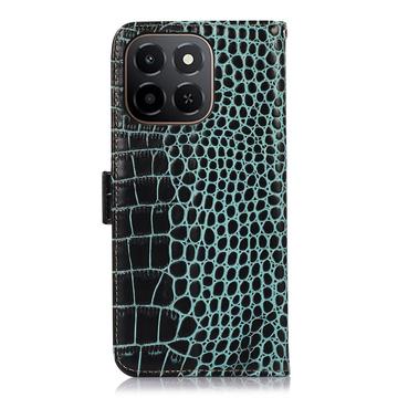 Honor X6c Crocodile Series Læderpung med RFID - Grøn
