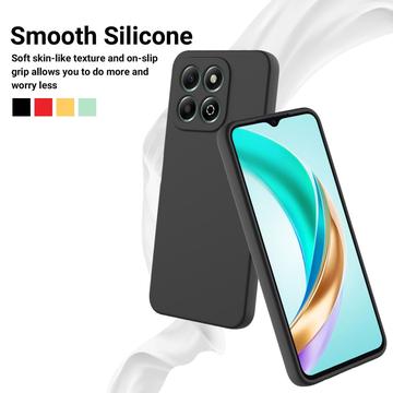 Honor X6c Flydende silikone cover med håndrem - sort