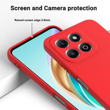 Honor X6c Flydende silikone cover med håndrem - rød
