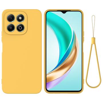 Honor X6c Flydende silikone cover med håndrem - gul
