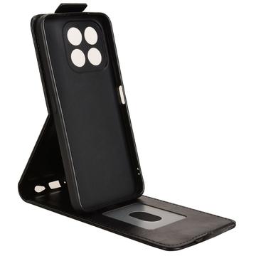 Honor X6c lodret flip-etui med stativ - sort