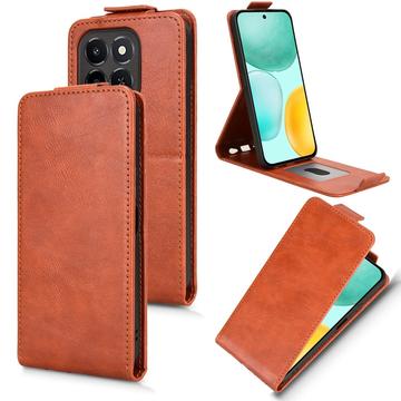 Honor X6c lodret flip-etui med stativ - Brun