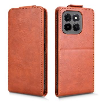 Honor X6c lodret flip-etui med stativ - Brun