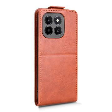 Honor X6c lodret flip-etui med stativ - Brun