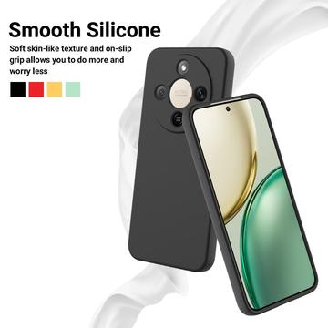 Honor X70/X9d/Magic8 Lite Flydende silikone cover med håndrem - sort