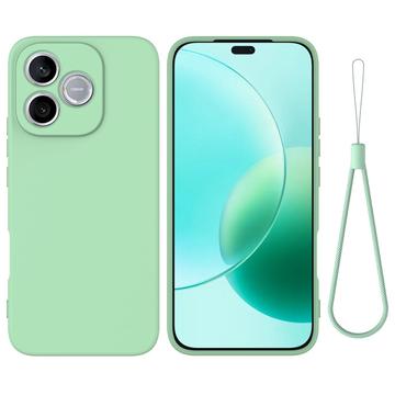 Honor X80i/600 Lite/500 Smart Flydende silikone cover med håndrem - Grøn