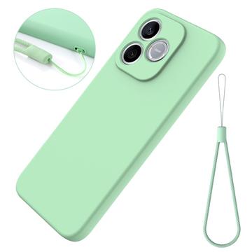 Honor X80i/600 Lite/500 Smart Flydende silikone cover med håndrem - Grøn