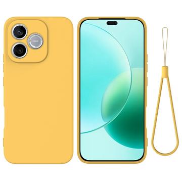 Honor X80i/600 Lite/500 Smart Flydende silikone cover med håndrem - Gul