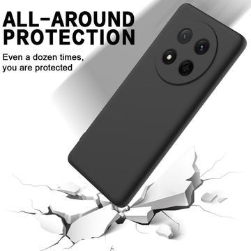Honor X60 Pro/X9c/Magic7 Lite Flydende silikone cover med håndrem - sort