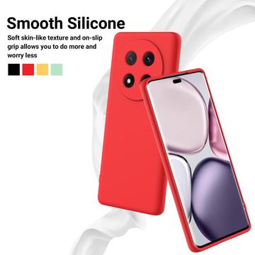 Honor X60 Pro/X9c/Magic7 Lite Flydende silikone cover med håndrem - rød