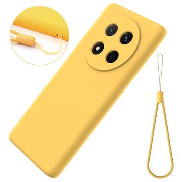 Honor X60 Pro/X9c/Magic7 Lite Flydende silikone cover med håndrem - gul