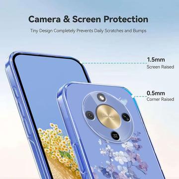 Honor X70/X9d/Magic8 Lite TPU-cover med blomstermønster - Lilla