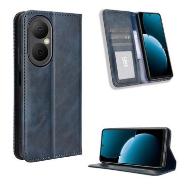 Huawei Enjoy 80 Retro Pung Taske med Magnetisk Lukning - Blå