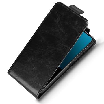 Huawei Enjoy 80 lodret flip-etui med stativ - sort