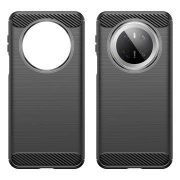 Huawei Mate 70 Børstet TPU Cover - Karbonfiber - Sort