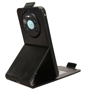 Huawei Mate 80 Pro Max lodret flip-etui med stativ - sort
