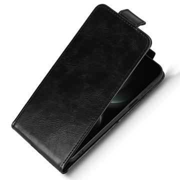 Huawei Mate 80 Pro Max lodret flip-etui med stativ - sort