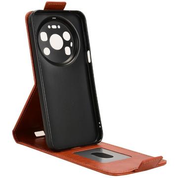 Huawei Mate 80 Pro Max lodret flip-etui med stativ - Brun