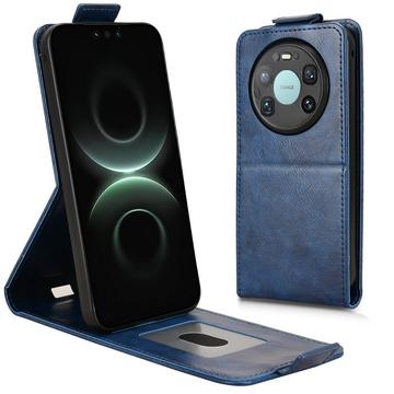 Huawei Mate 80 Pro Max lodret flip-etui med stativ - mørkeblå