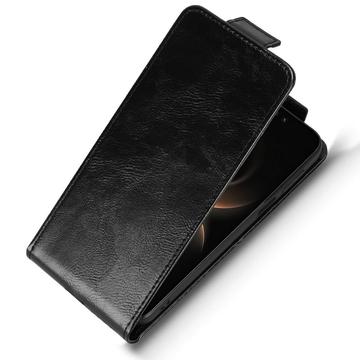 Huawei Mate 80/80 Pro lodret flip-etui med stativ - sort