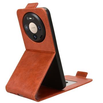 Huawei Mate 80/80 Pro lodret flip-etui med stativ - Brun