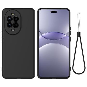 Huawei Nova 15 Flydende silikone cover med håndrem - sort