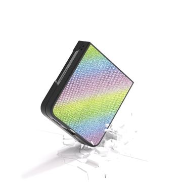 Huawei Nova Flip Rhinestone Tekstur Hybrid Cover - Farverig