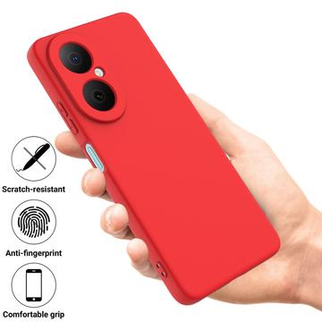 Huawei Nova Y73 Flydende silikone cover med håndrem - rød