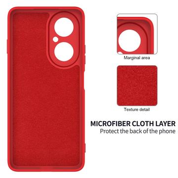Huawei Nova Y73 Flydende silikone cover med håndrem - rød