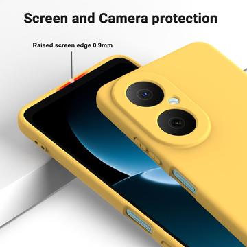 Huawei Nova Y73 Flydende silikone cover med håndrem - gul
