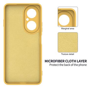 Huawei Nova Y73 Flydende silikone cover med håndrem - gul