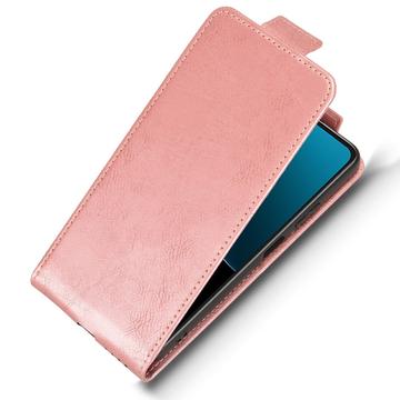 Huawei Nova Y73 lodret flip-etui med stativ - rosaguld