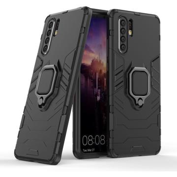 Huawei P30 Pro Hybrid Cover med Ring Holder - Sort