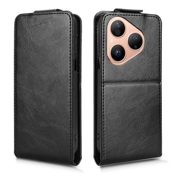 Huawei Pura 80 lodret flip-etui med stativ - sort