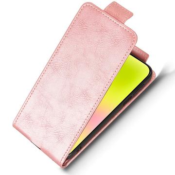 Huawei Pura 90 Pro lodret flip-etui med stativ - rosaguld