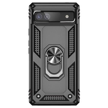 Google Pixel 6a Hybrid Cover med Metal Stativ - Sort