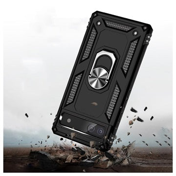 Google Pixel 6a Hybrid Cover med Metal Stativ - Sort