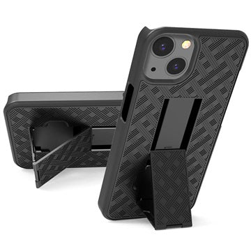 iPhone 13 Hybrid Cover med Bælteklips - Sort