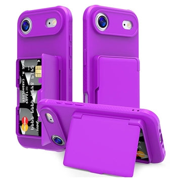 iPhone Air Hybrid Cover med Spejl og Kortholder - Lilla