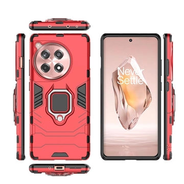OnePlus 12R/Ace 3 Hybrid Cover med Ring Holder - Rød