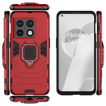 OnePlus 10 Pro Hybrid Cover med Ring Holder - Rød