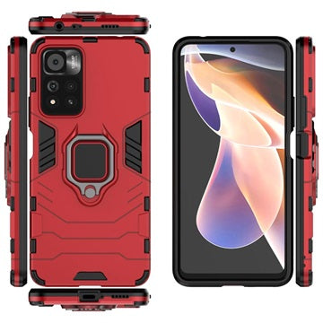Xiaomi Redmi Note 11 Pro/Note 11 Pro+ Hybrid Cover med Ring Holder - Rød