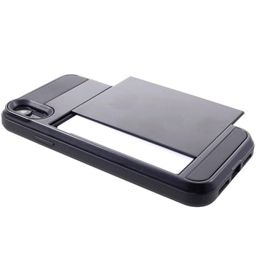 iPhone XR Hybrid Cover med Glidekortholder - Sort