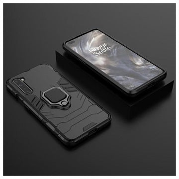 OnePlus Nord Hybrid Cover med Ring Holder - Sort