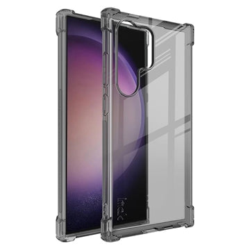Samsung Galaxy S24 Ultra Imak Faldsikkert TPU Cover - Gennemsigtig Sort