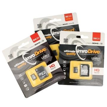 Imro MicroSD-hukommelseskort m.adapter - 64 GB