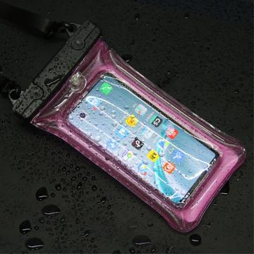 Oppustelig, flydende, universel, vandtæt taske IPX8 - 7.5" - pink